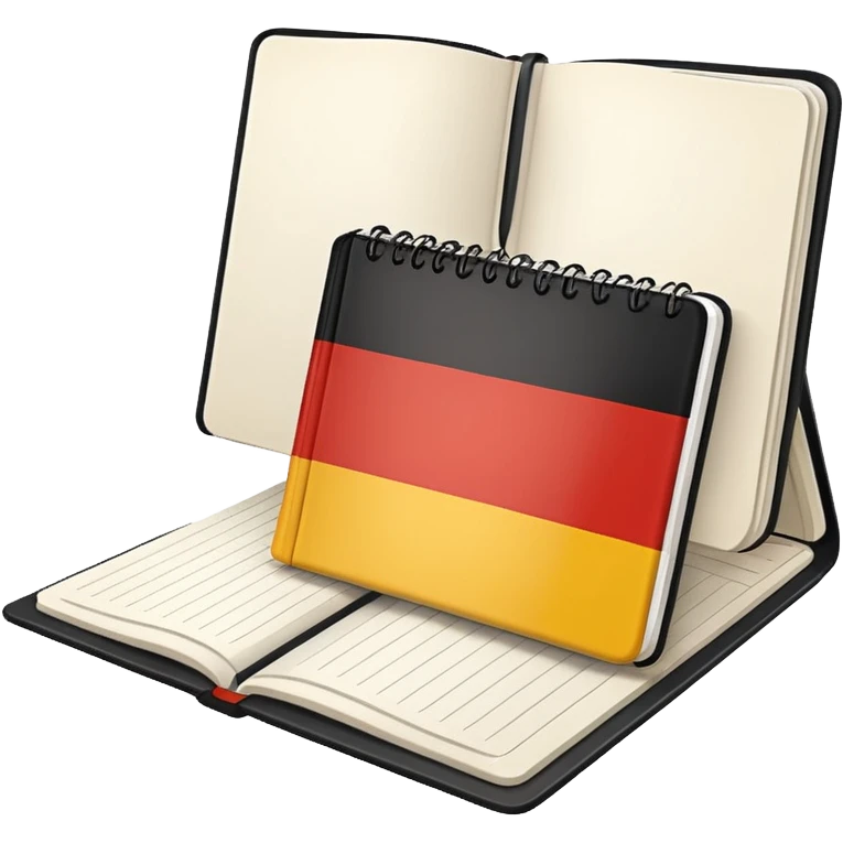 open notebook with German flag on the page emoji