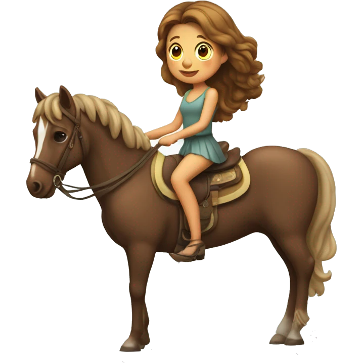 Muchacha con caballo ondulado  emoji