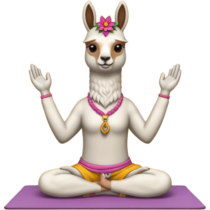 llama doing yoga emoji