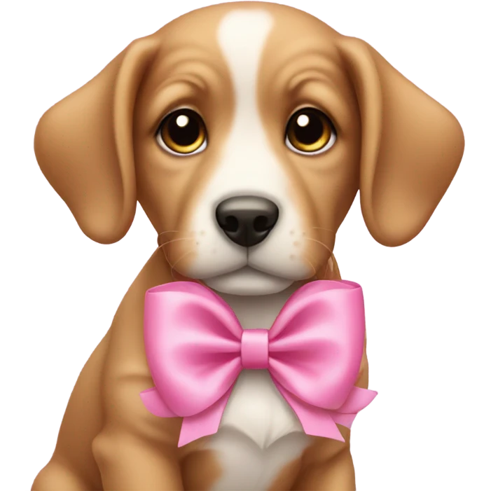 puppy with pink bow emoji