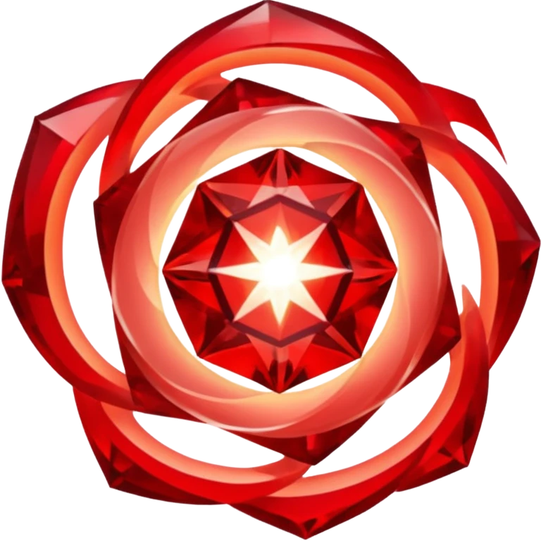 Red crystal with a red glow coming from its center. In the center of the crystal a $ emoji