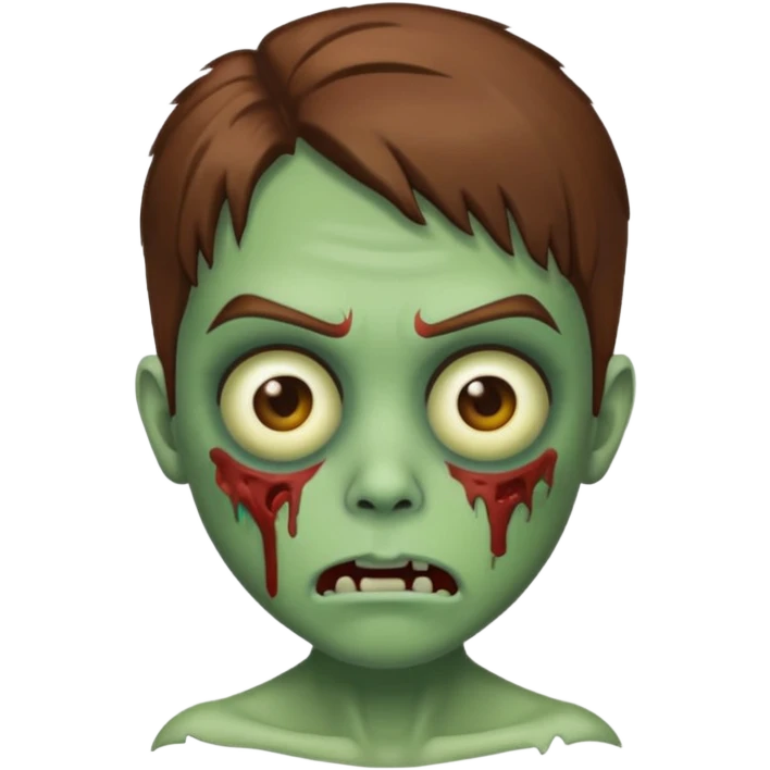 zombie emoji with brown hair emoji
