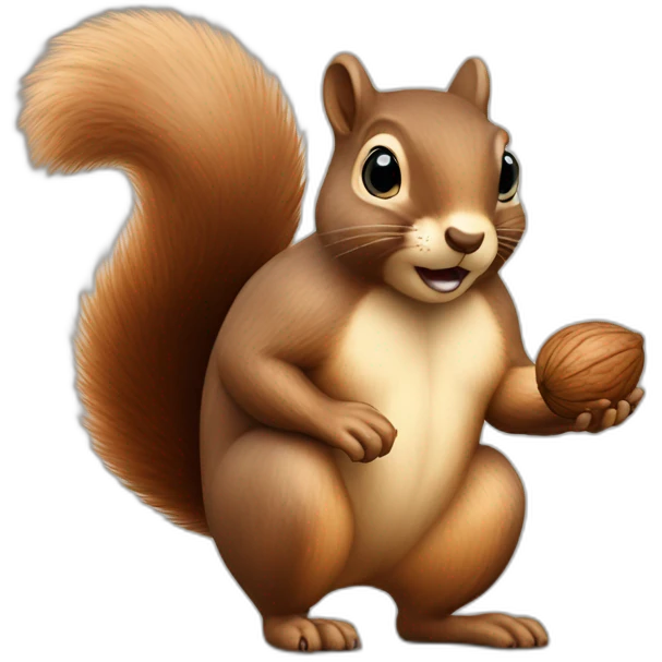 squirrel with very large walnut emoji