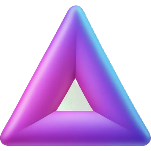 triangle with circle ends eith a purple and pnk leg and light blue body emoji