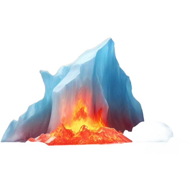 iceberg on fire emoji