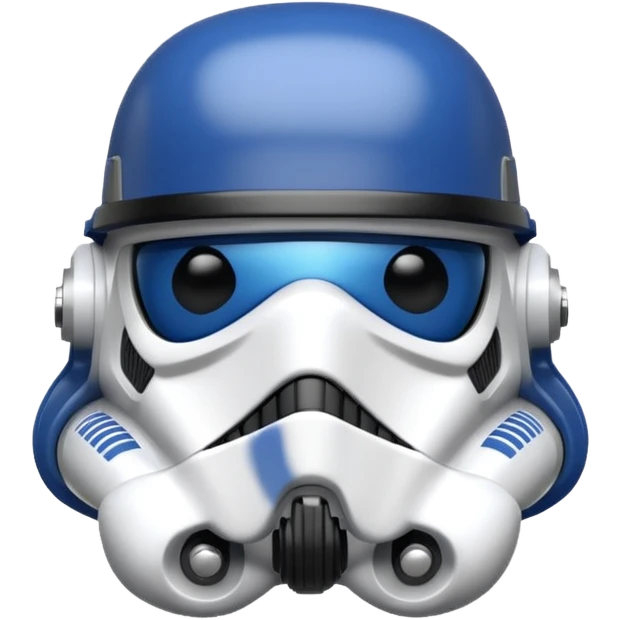a blueberry wearing a black storm trooper helmet emoji