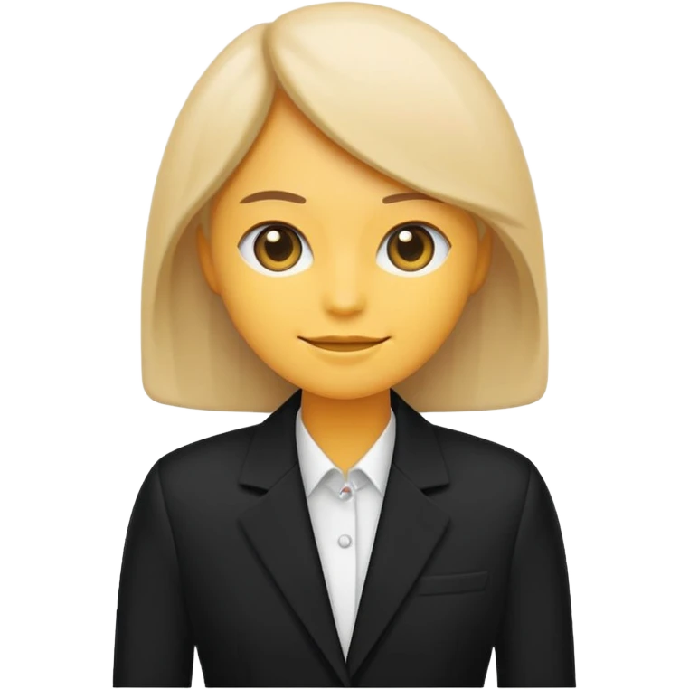 Minimal aesthetic emoji-style black blazer illustration, clean design, soft rounded shapes, matte fabric texture, subtle highlights and shadow, white or transparent background, centered, elegant fashion icon, high detail emoji