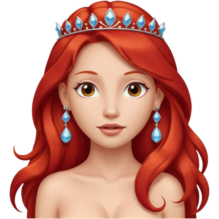 Hot   naked tits red long hair princess earrings emoji