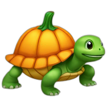 Citrouille sur tortue emoji