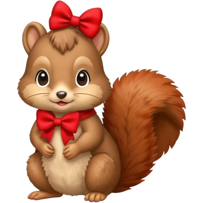 baby squirrel with a red bow emoji