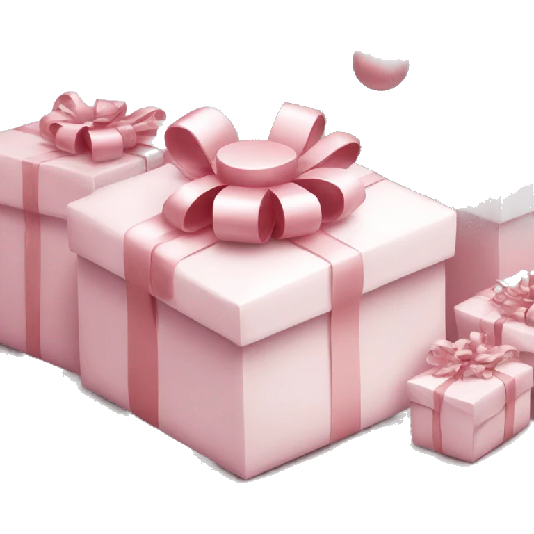 Light pink Christmas gifts under a white Christmas tree  emoji