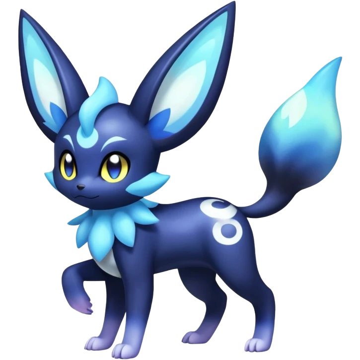Nebulae Noibat-Meowstic-Umbreon-Fakémon-hybrid-creature (full body)  emoji