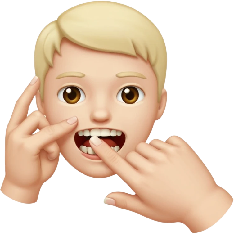 Biting finger emoji
