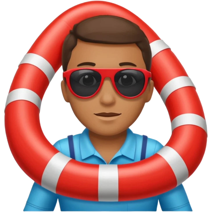 Lifeguard Holding Rescue Tube emoji