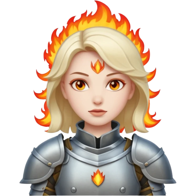woman fire armored warrior emoji