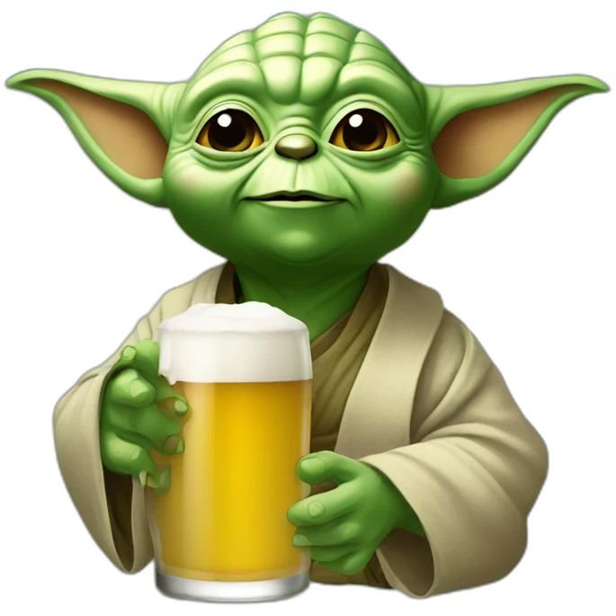 Yoda happy drink beer emoji