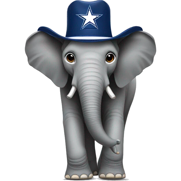 elephant wear a dallas cowboys hat emoji