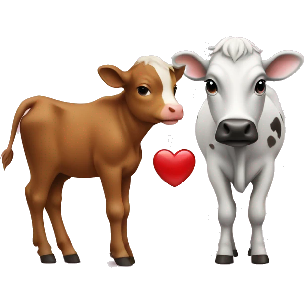 A heart and a calf  emoji