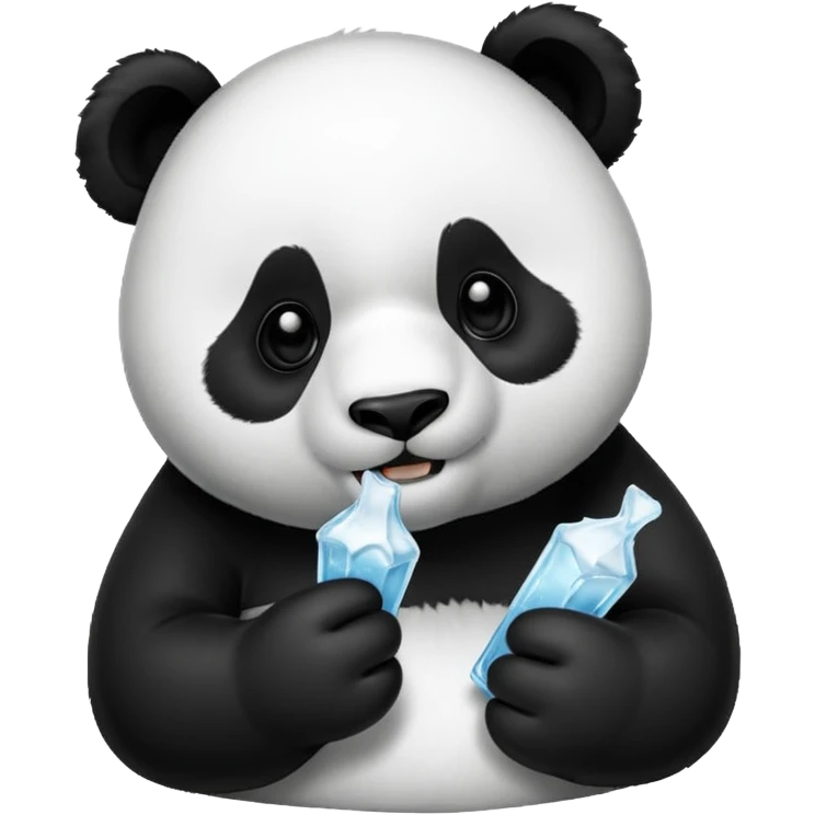 Panda eating ice emoji