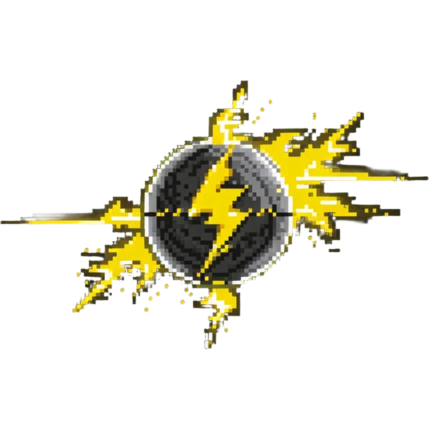 Glowing yellow orb with speed lines, color #eab308 with lighter glow, motion lines, lightning bolt symbol, dynamic energetic appearance emoji