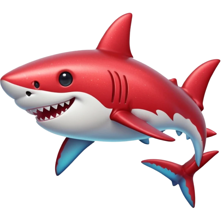 red glitter shark happy emoji