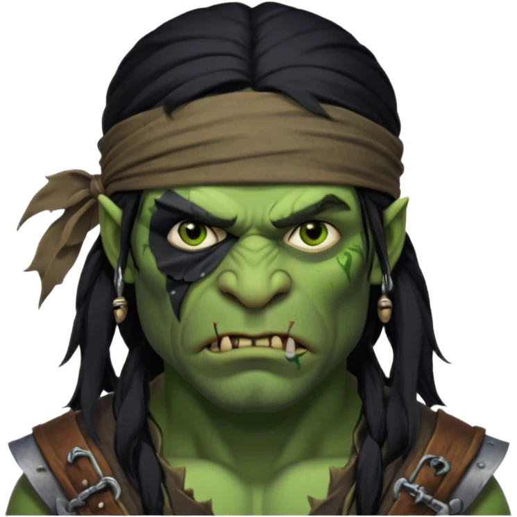 ork pirate man long hair emoji