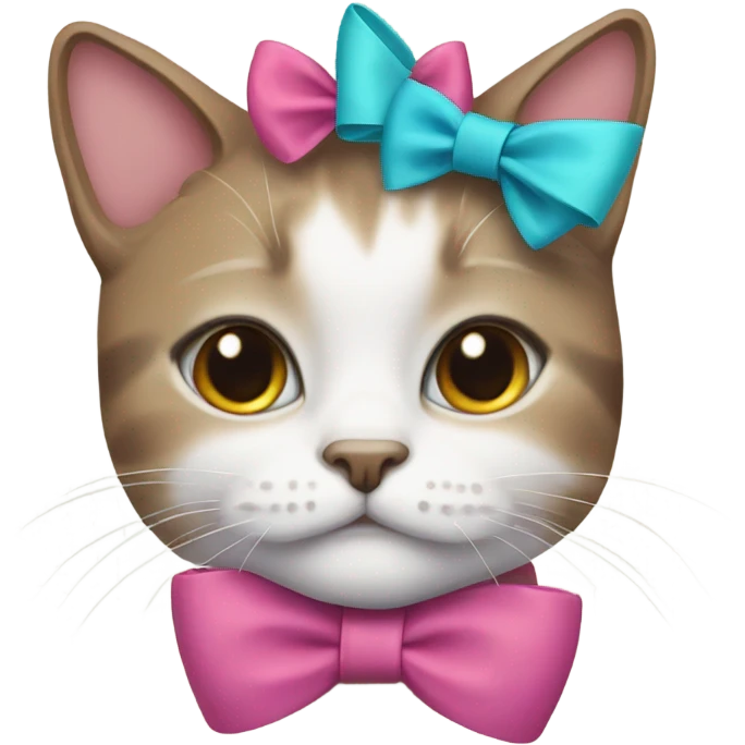 cat with a hair bow emoji