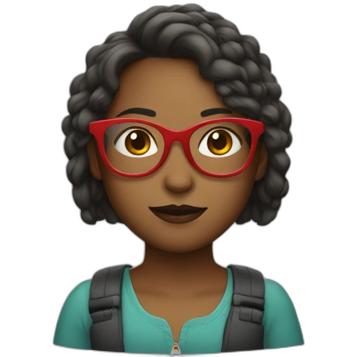 Girl wearing red glasses emoji