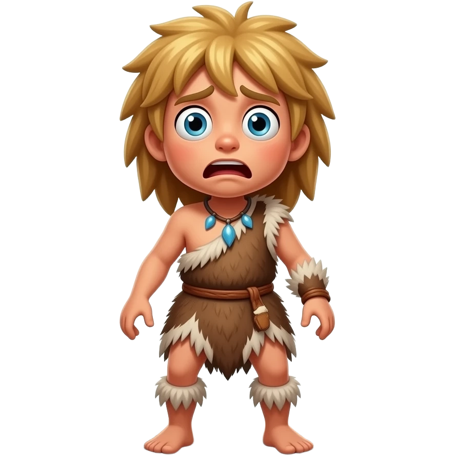 blonde cavewoman scared emoji