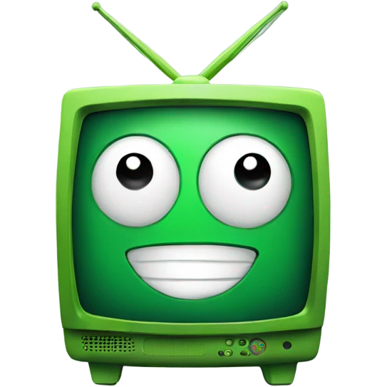 Green tv smiling emoji