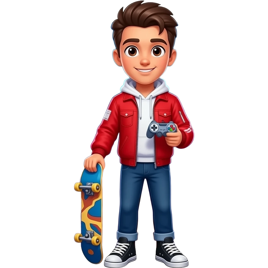 Generate a protagonist character from an arcade-style River City Ransom (hot-blooded high school) game, in 1980s pixel art style. emoji