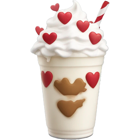 Chick fil a milkshake with hearts coming from it  emoji