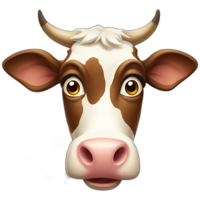 Surprised cow emoji