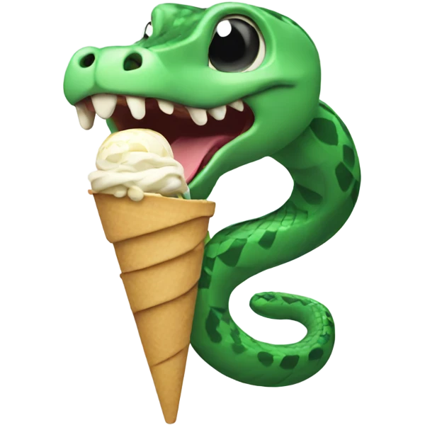 Snake eating ice cream emoji