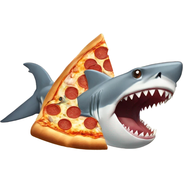 Shark to eating pizza emoji