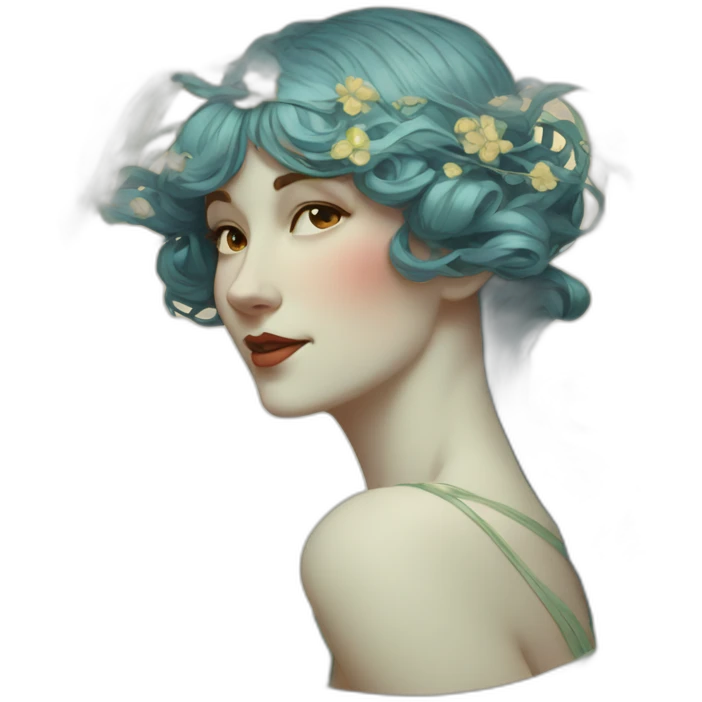 Woman art nouveau emoji