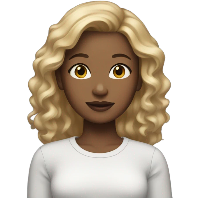 girl with makeup and light brown hair with blonde highlights  emoji