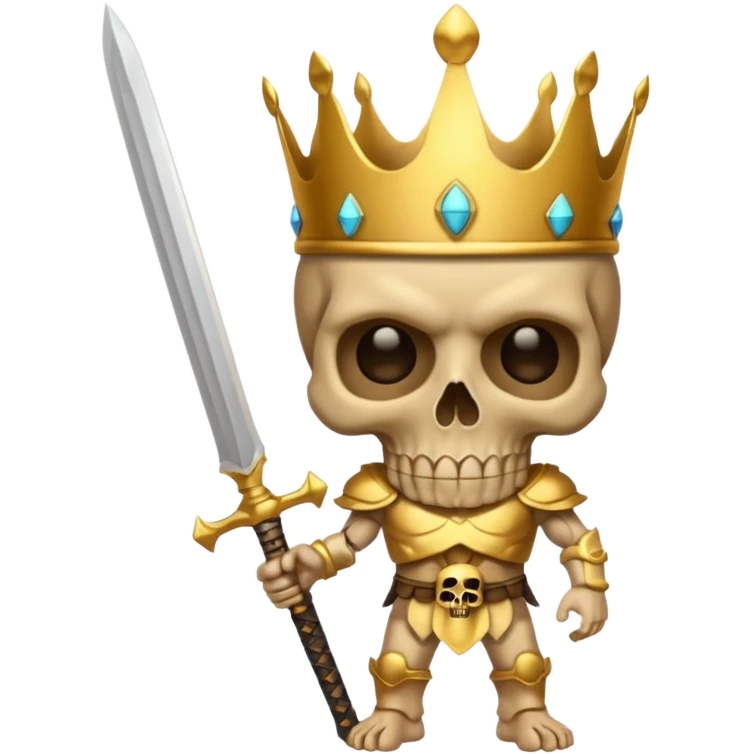 Golden skull with crown now make it with a worrior sowrd with a skull body whith a target on one of his eyes emoji