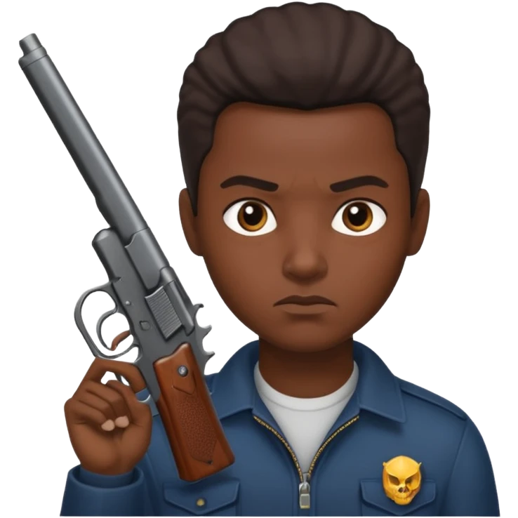 Black person with a gun emoji