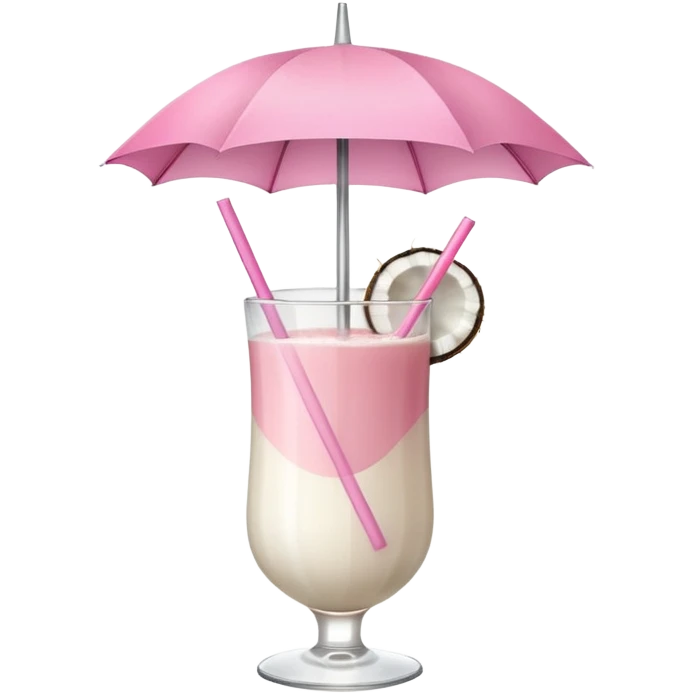 coconut drink with light pink umbrella emoji