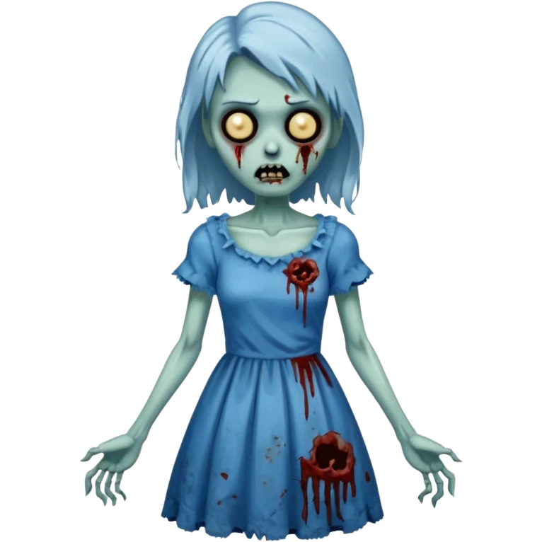 a zombie in blue dress emoji