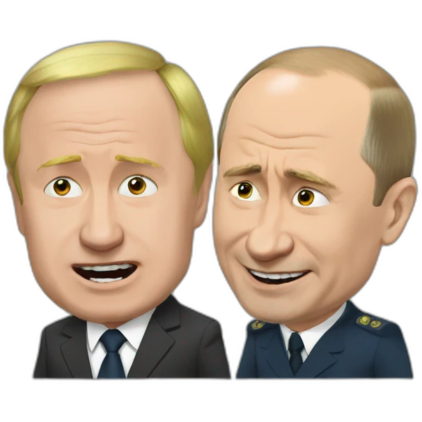 Putin crying and zelenskiy laughing emoji