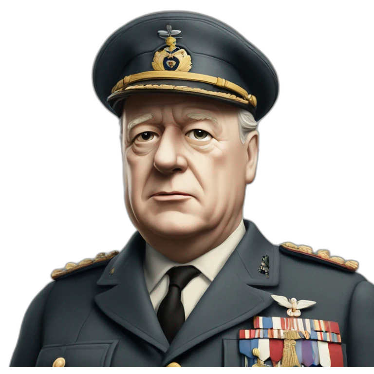 Le Général, De Gaulle  qui embrasse Winston Churchill de emoji