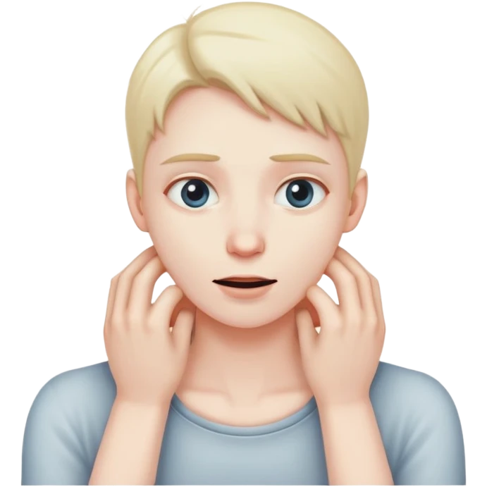 hands grabbing at own nexk emoji