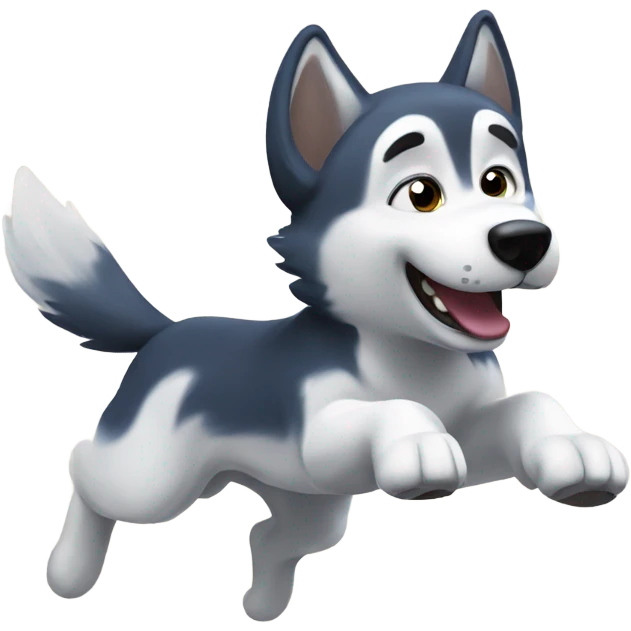 Flying husky emoji