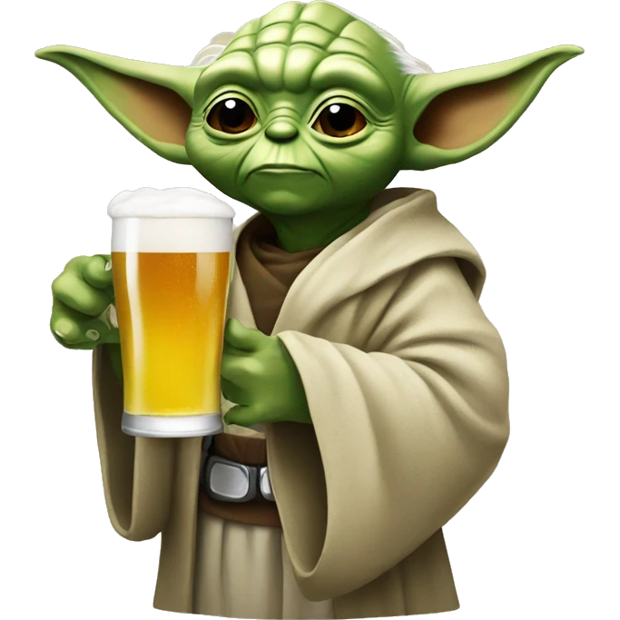 Yoda drink a beer emoji