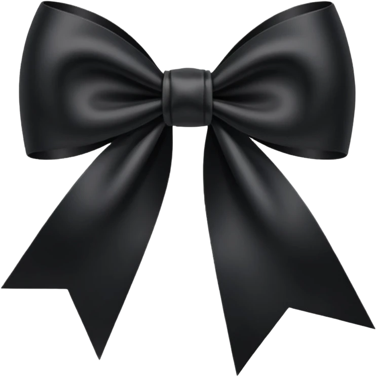 black THIN ribbon bow emoji