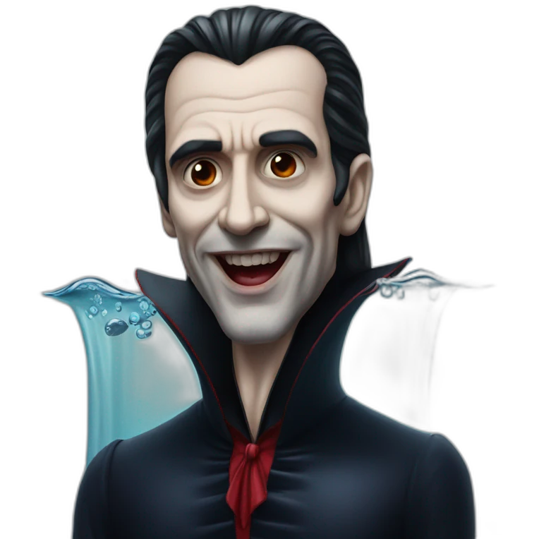 dracula in a swimming pool hyperrealistic emoji