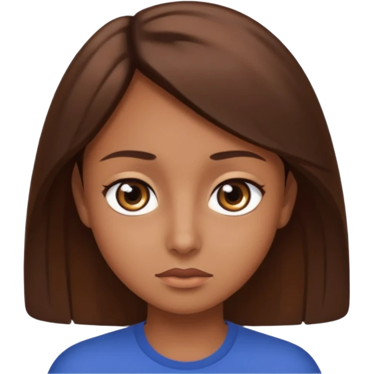 big dark eyes and tanned skin brown hair emoji