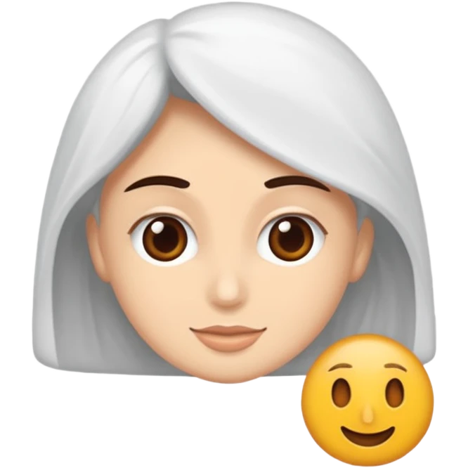 Çok güzel bir sarışın kadın saçları düz uzun kıyafeti beyaz göz rengi kahverengi emoji